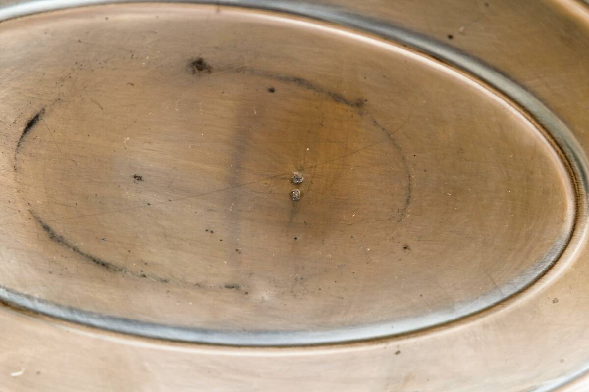 Art deco hors d'oeuvres server, silver metal, mahogany, glass