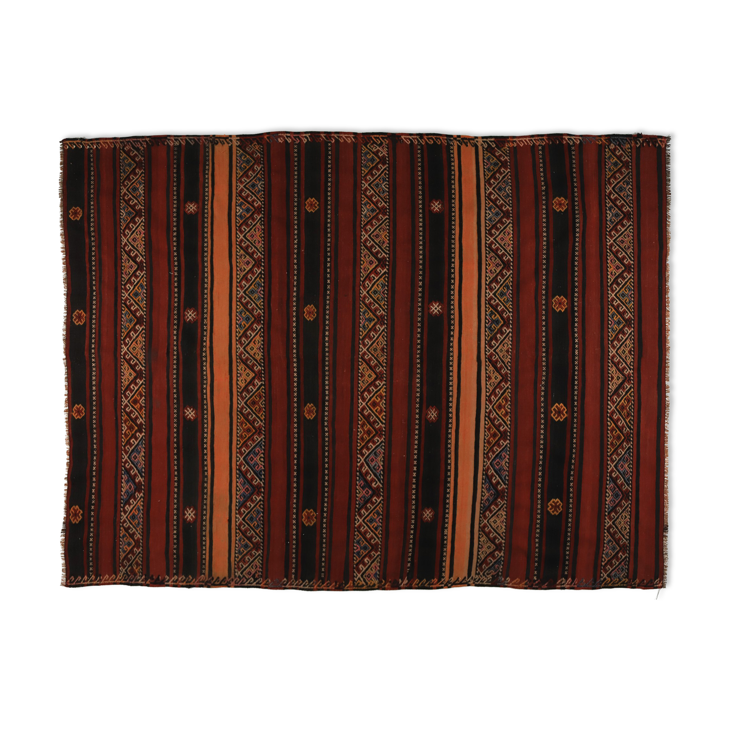 Anatolian handmade kilim rug 252 cm x 184 cm