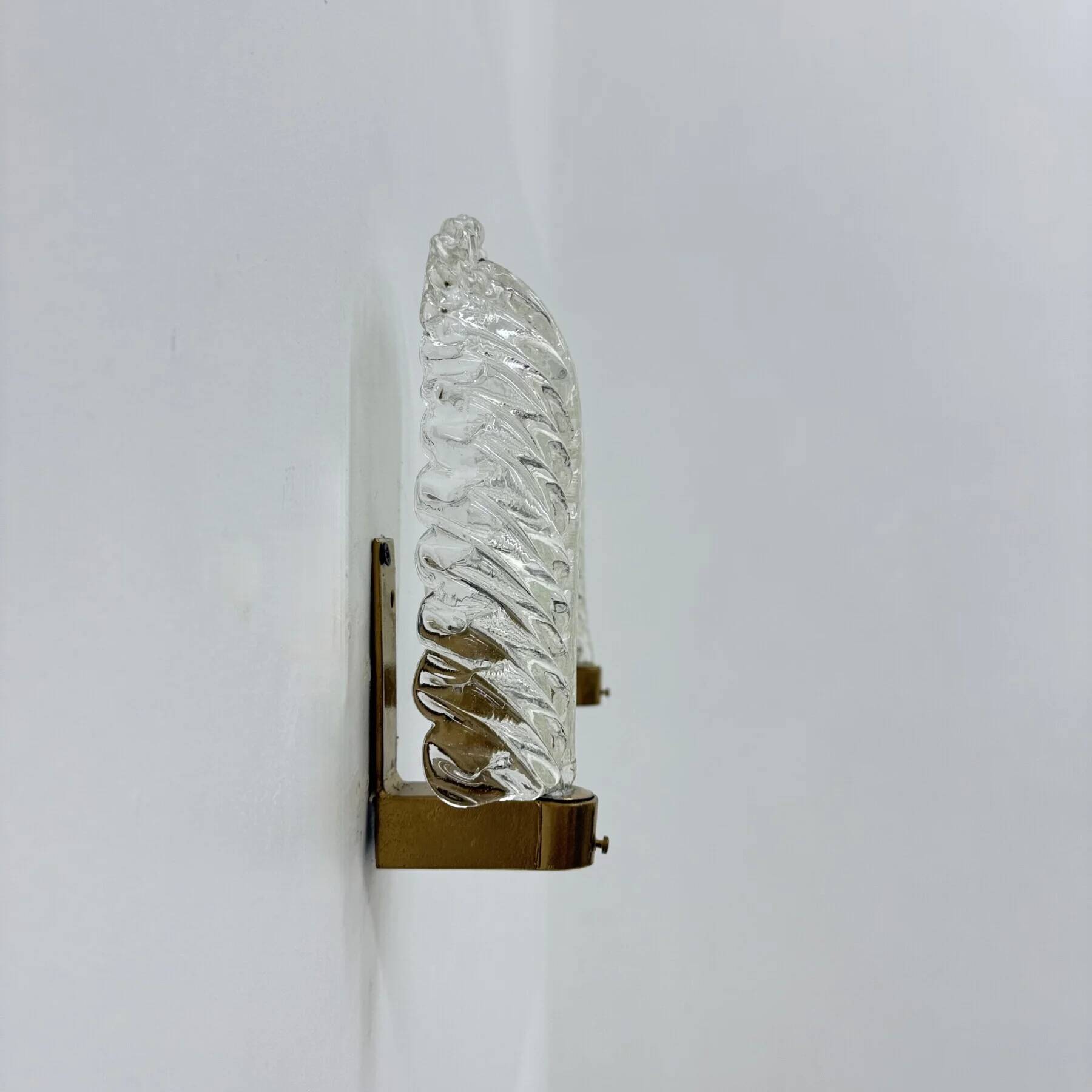 Set of 2 Barovier & Toso wall lamps sconce, 1950s Italy