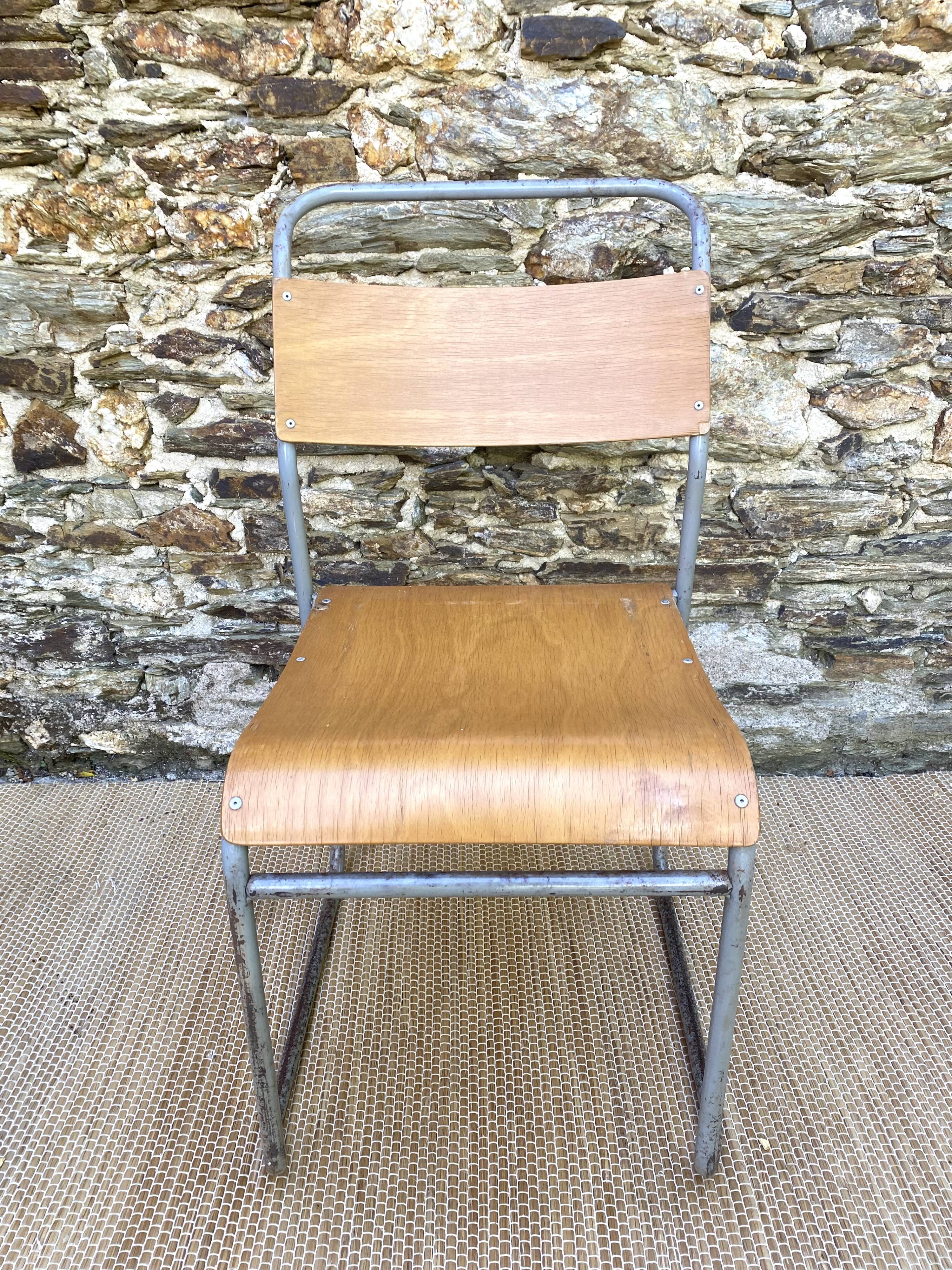 Remploy English industrial sled chairs from the 50s and 60s