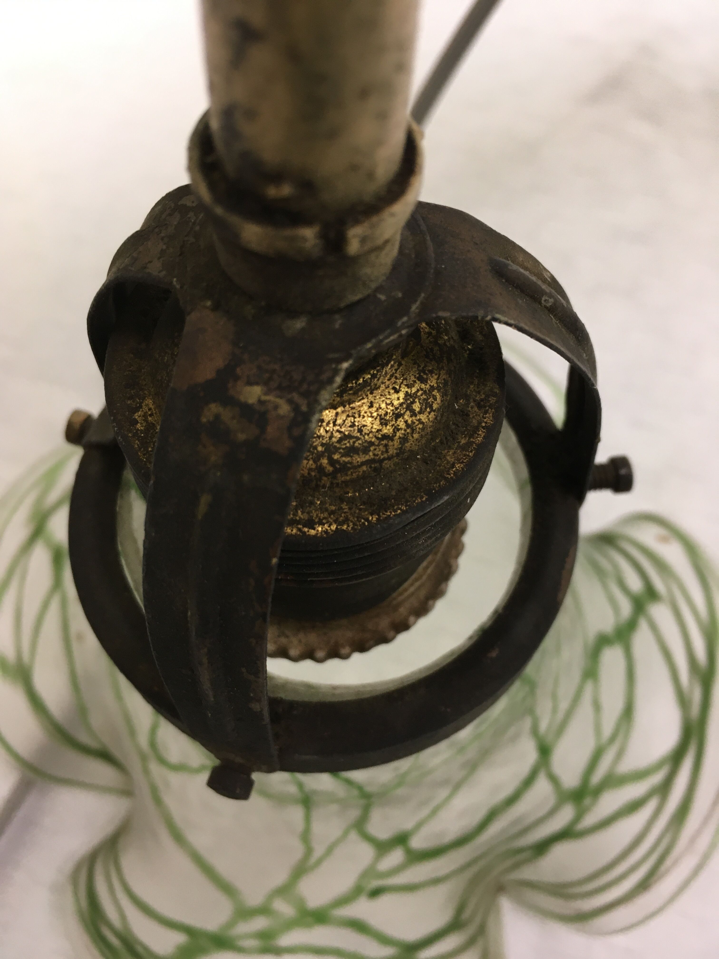 Wall lamp, art deco tulip colored glass