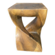 Stool n2 in solid raw walnut wood carved from the mass 1970