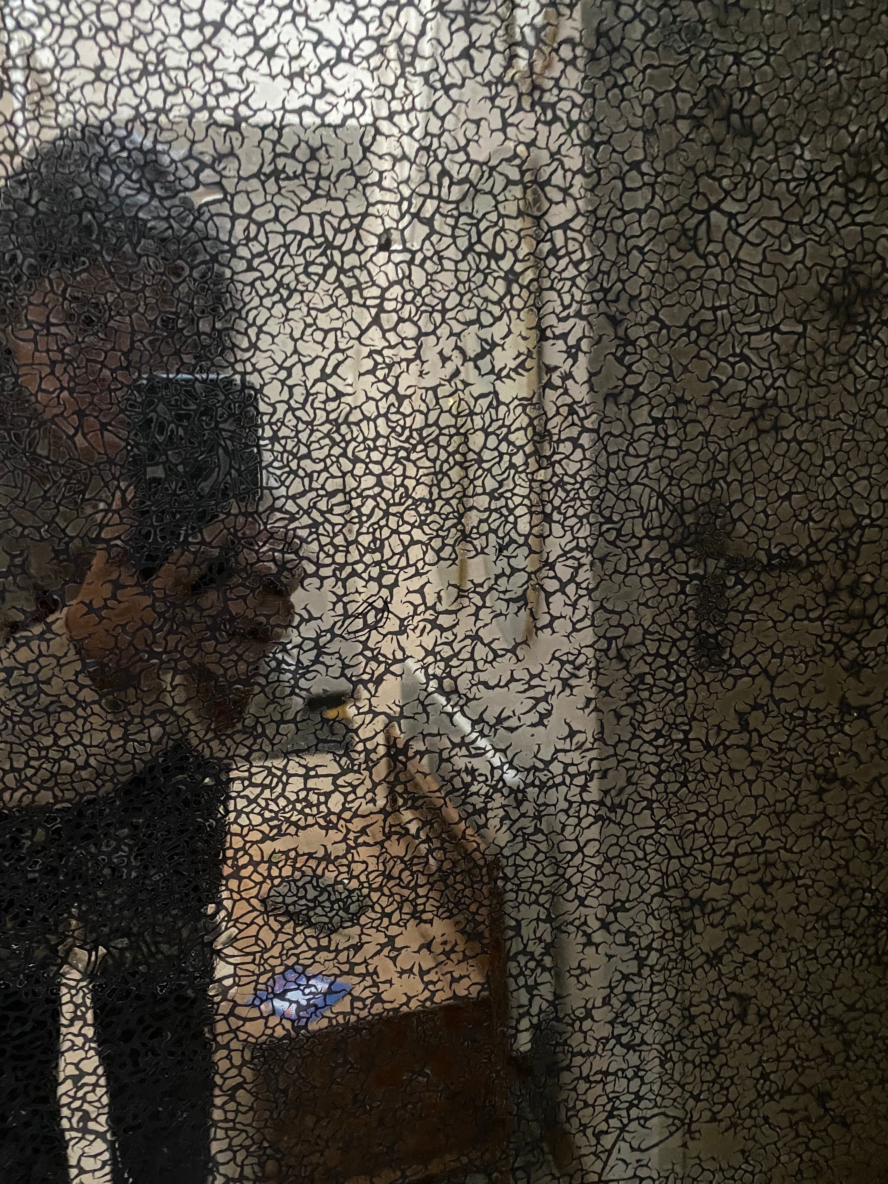 Old XXL mirror in carved wood