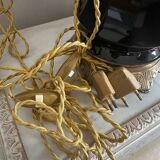 Pair of Napoleon III bronze and glass lamps