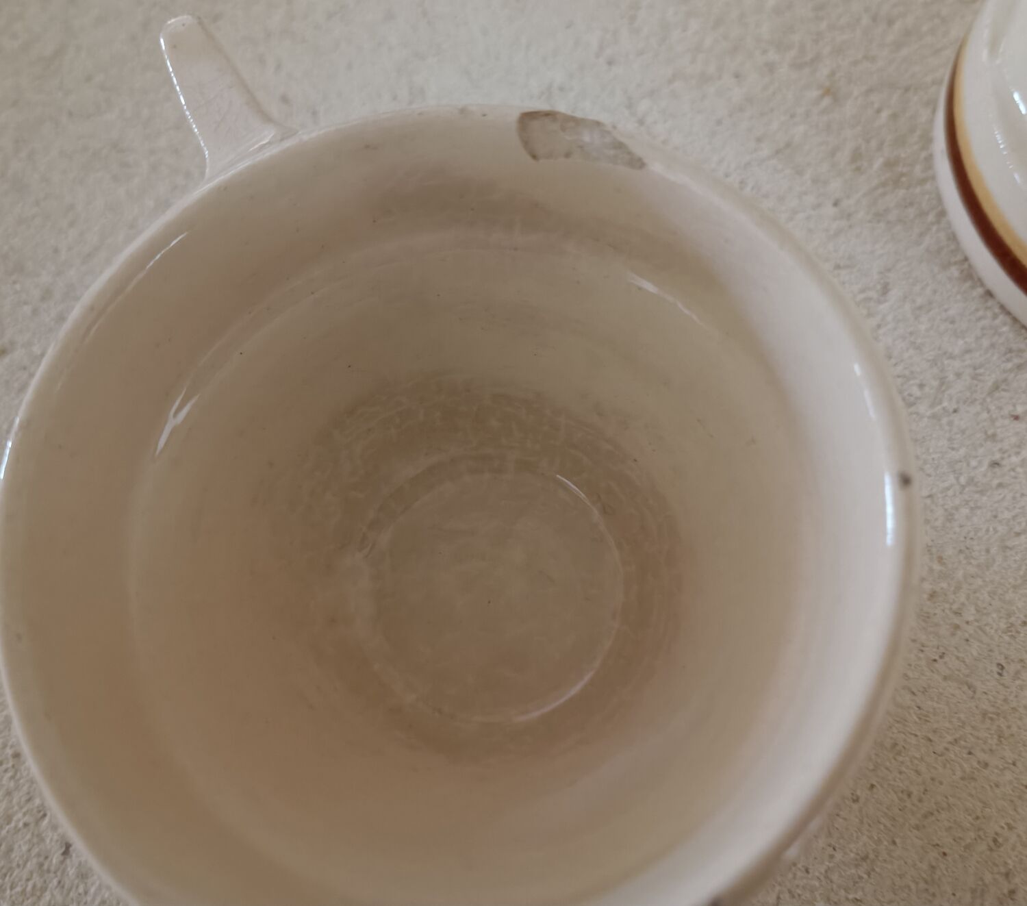 Set of five Digoin Sarreguemines cups