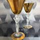 "Pair of cocktail glasses attributed to Bayel, Bacchante model, in ve"