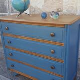 Vintage blue and wood dresser