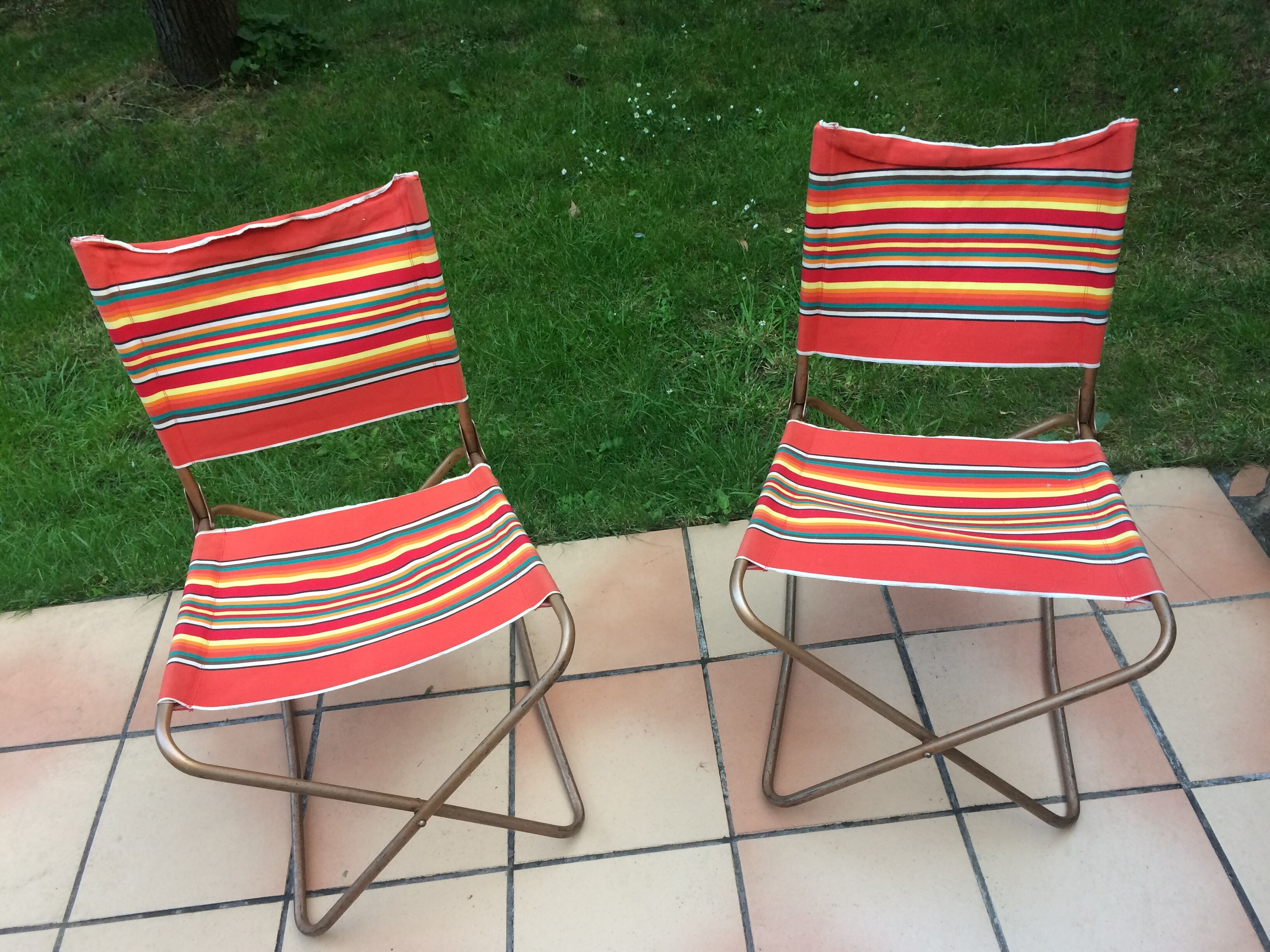 Pair of vintage Lafuma chairs