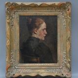 Portrait de "Jeune femme" à l'huile