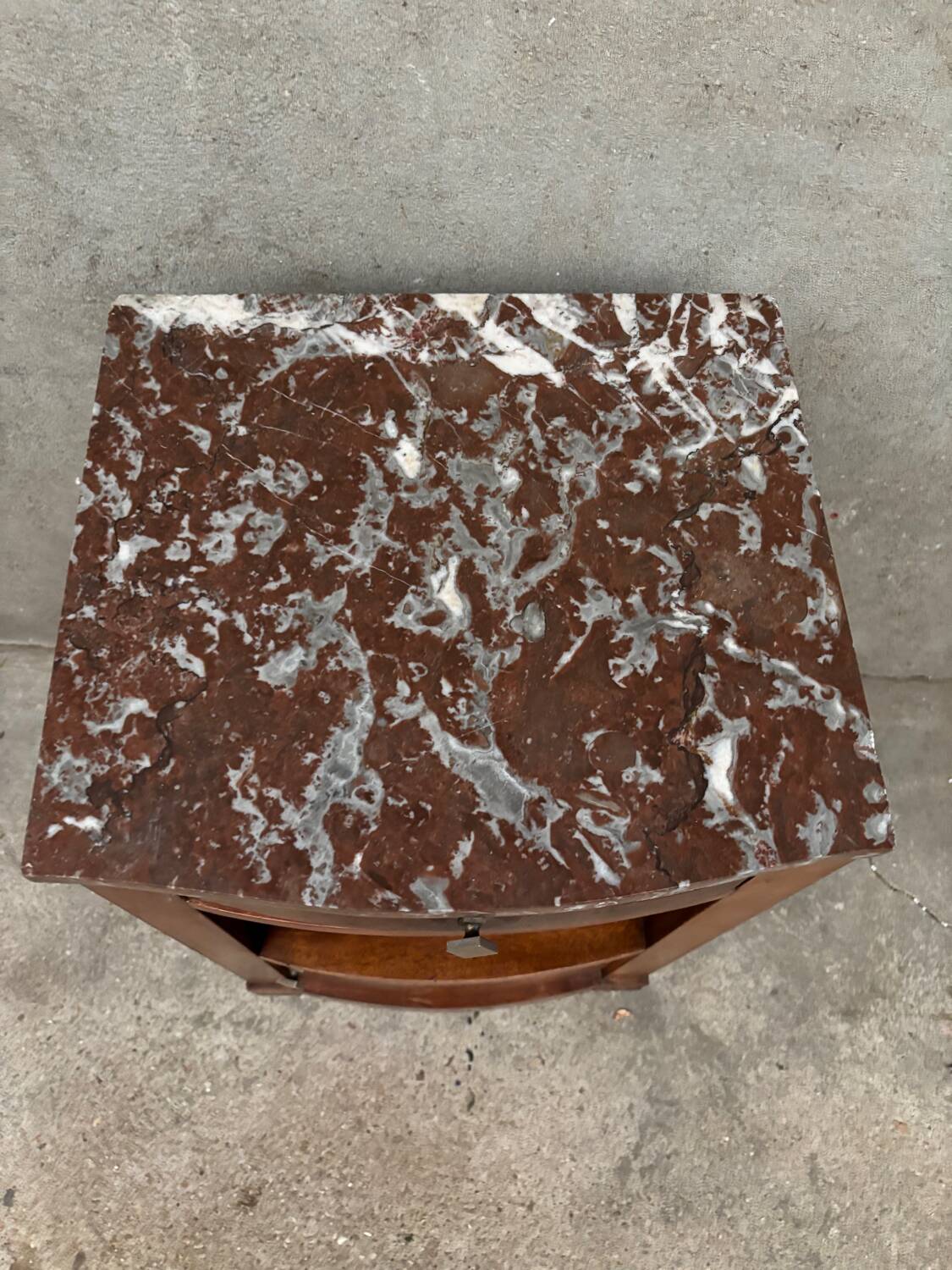 Art Deco bedside table in wood and marble