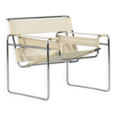 Fauteuil '' B3 Wassily '' Tissu De Marcel Breuer Pour Gavina, 1925s.