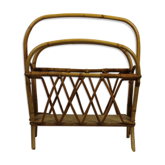 Rattan magazine holder