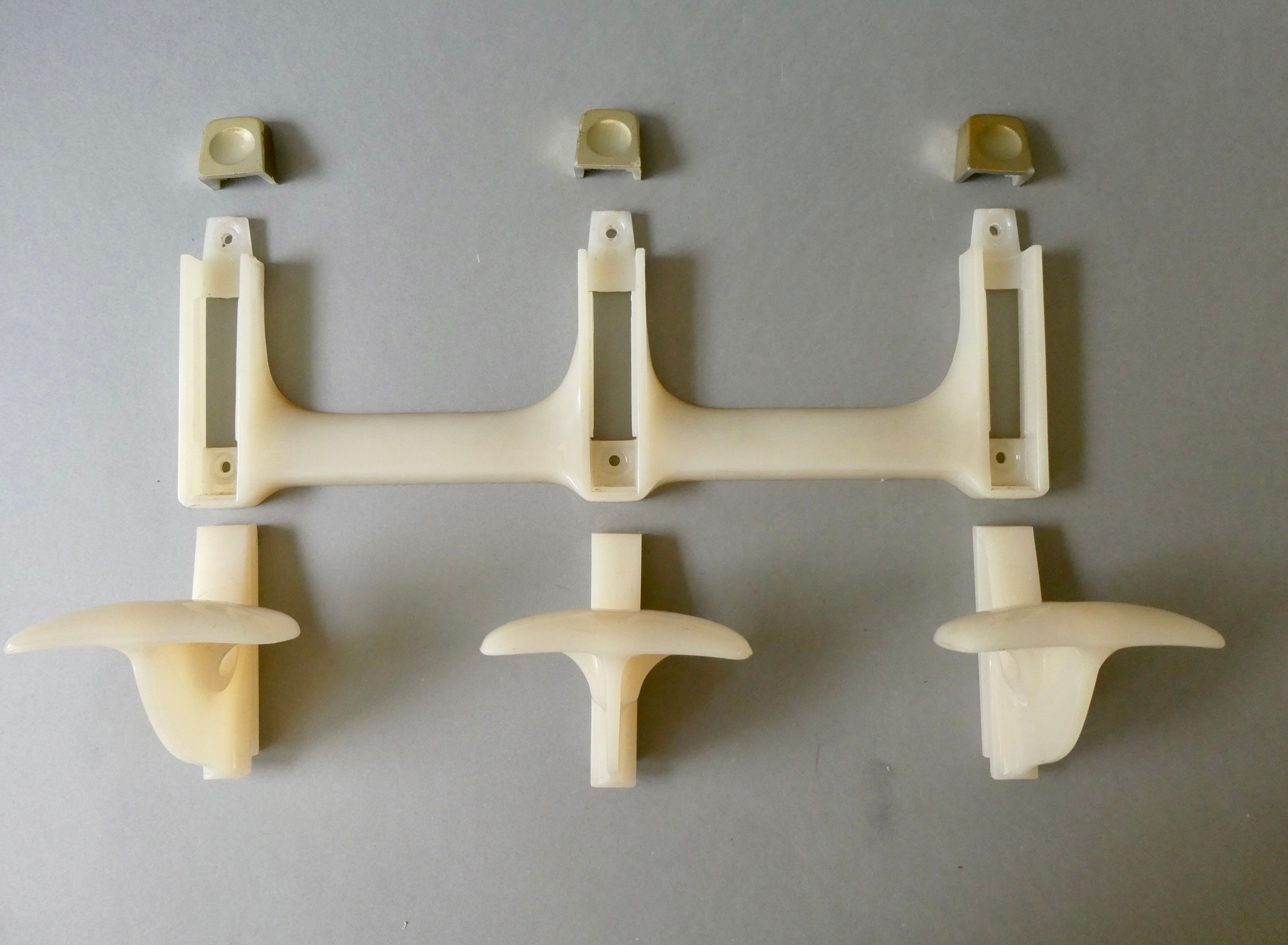 Wall coat rack with 3 hooks, 70s