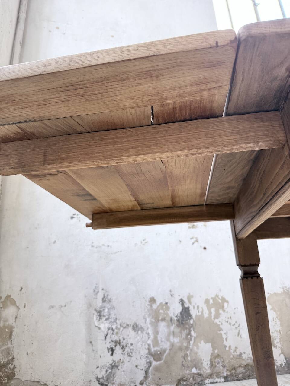 Solid oak farmhouse table with extensions (190-280cm) 1950