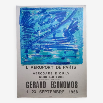 Gérard Economos 1968 affiche exposition aéroport de Paris