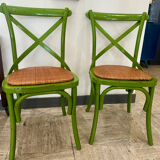 Vintage green bistro chair pairs