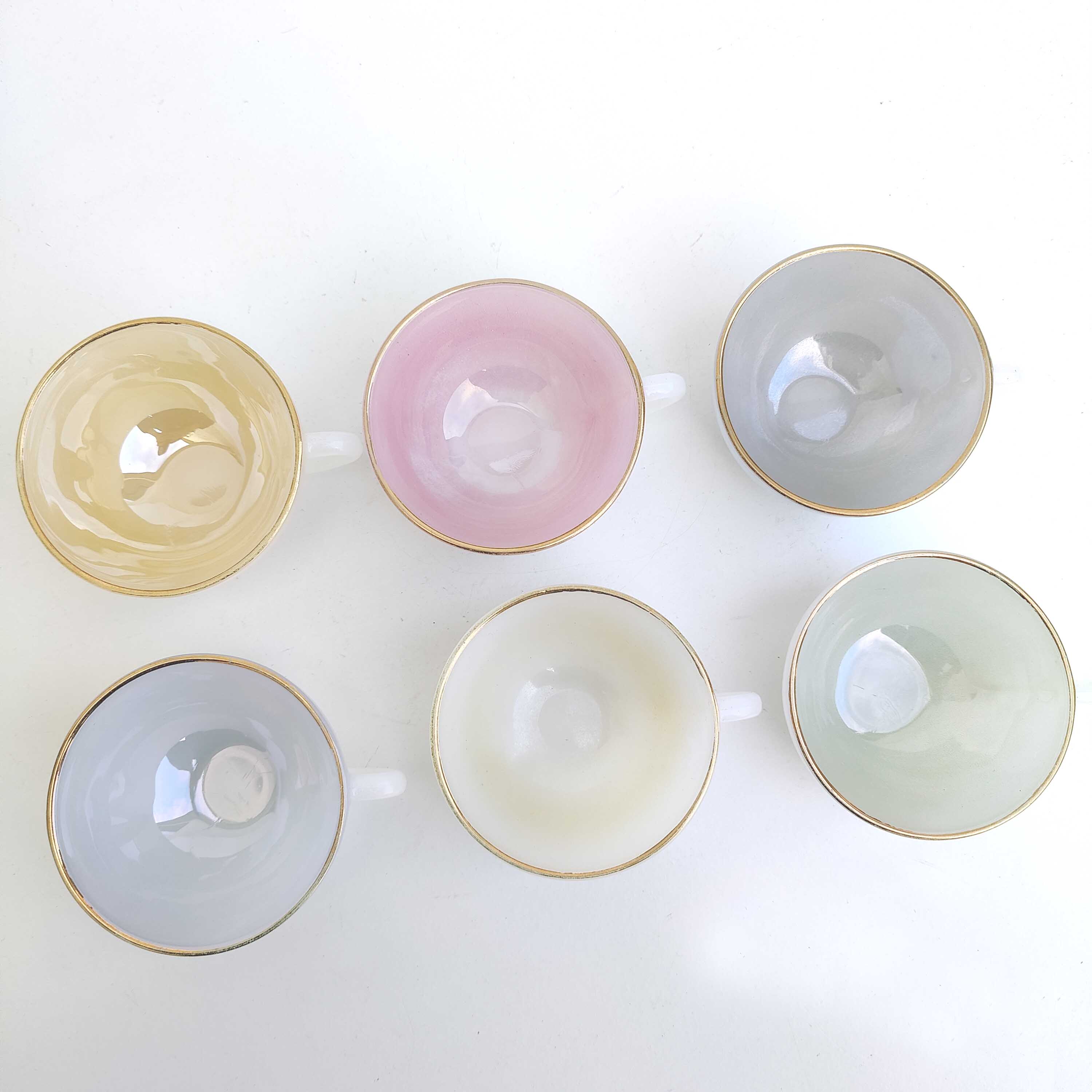 Arcopal coffee set 6 cups Pastel Harlequin