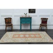 1970s Vintage Turkish Handmade Wool & Cotton Orange Area Rug 159x246