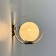 Pair of vintage opaline and chrome wall lights, France 1970