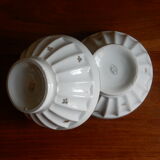 2 French JW porcelain milk coffee bowls