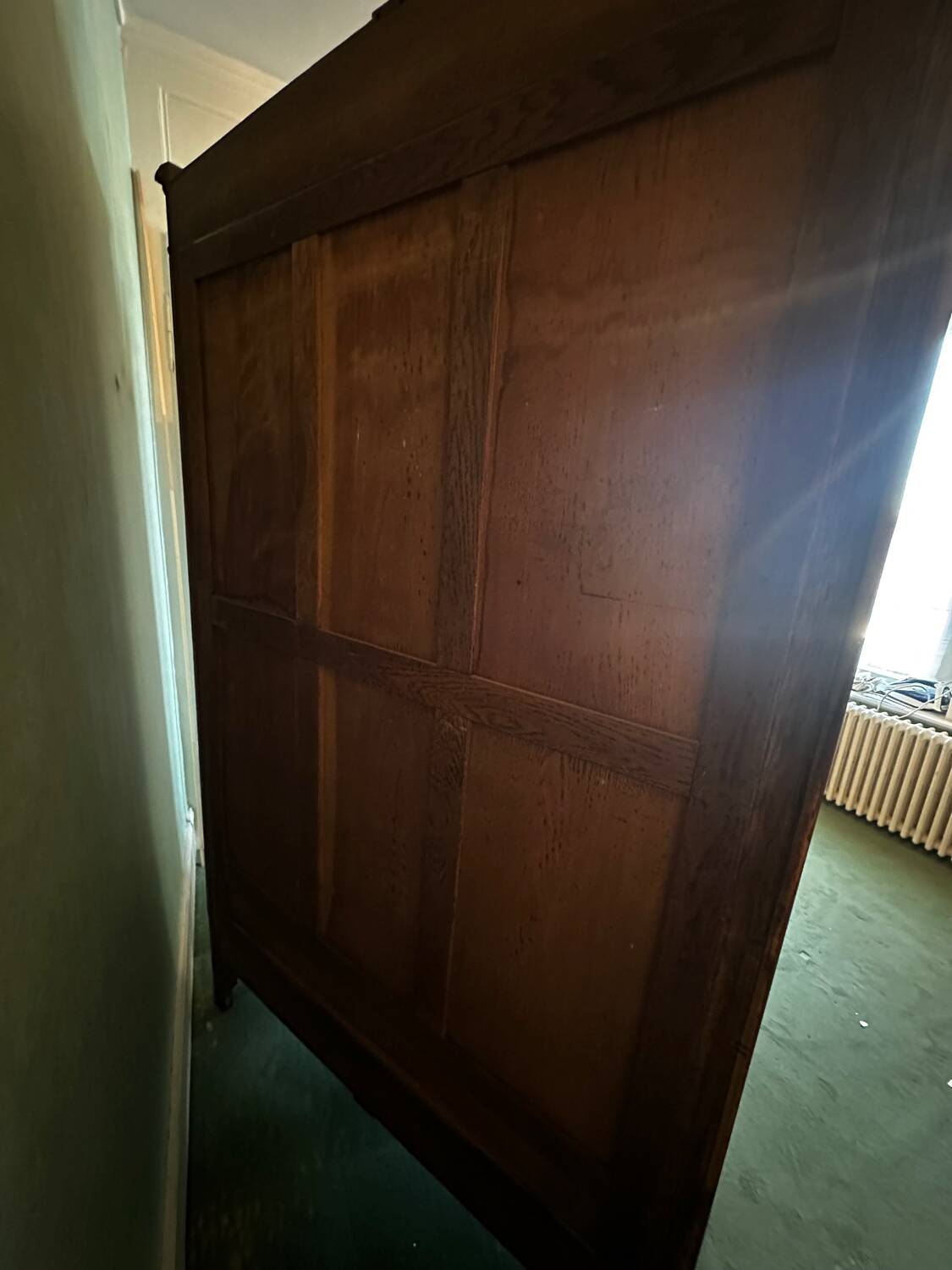 Carved walnut wardrobe – late 19th century Louis XV style