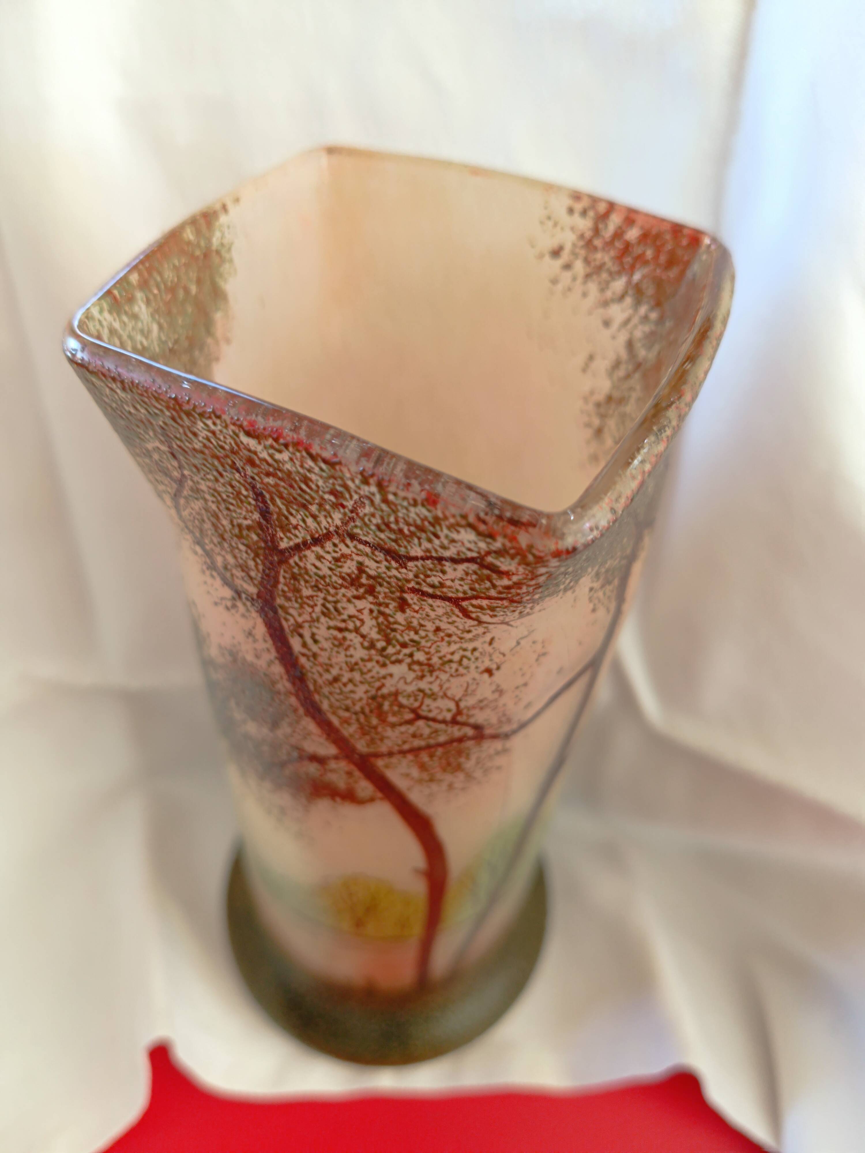 Legras vase, acid-etched decoration, early 20th century.