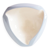 Large white and sky blue ceramic catchall from the 1950s.