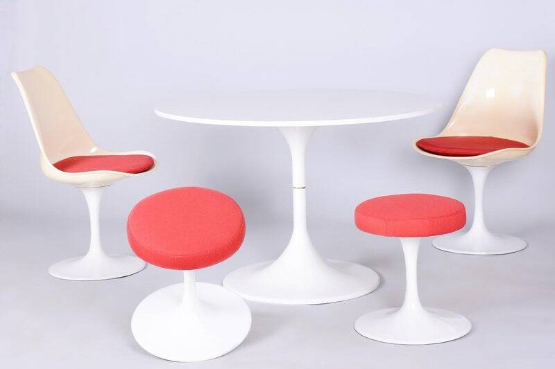 Mid-Century Aluminium Seating Set by Eero Saarinen, Germany, 1950s, Set of 5
