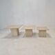 Set of 3 italian travertine coffee or side tables, 1980s