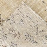 Vintage Cream & Brown Turkish Handmade Rug, 149x252Cm