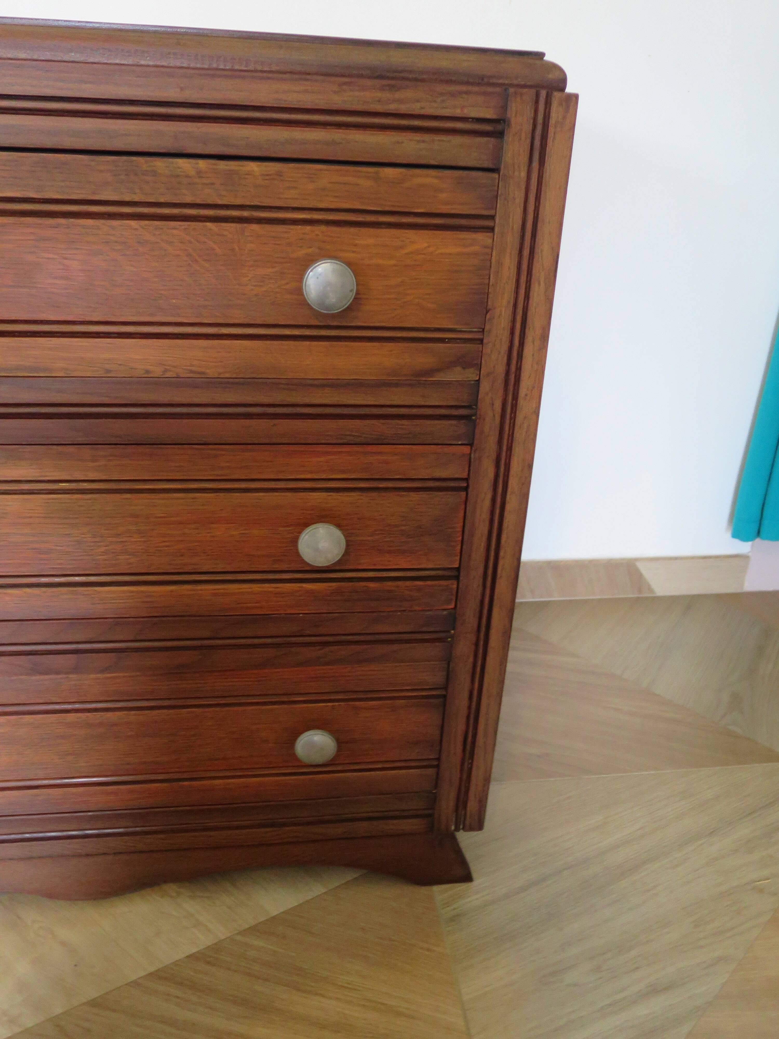 Art Deco chest of drawers - 1950s - mustache-style legs - vintage