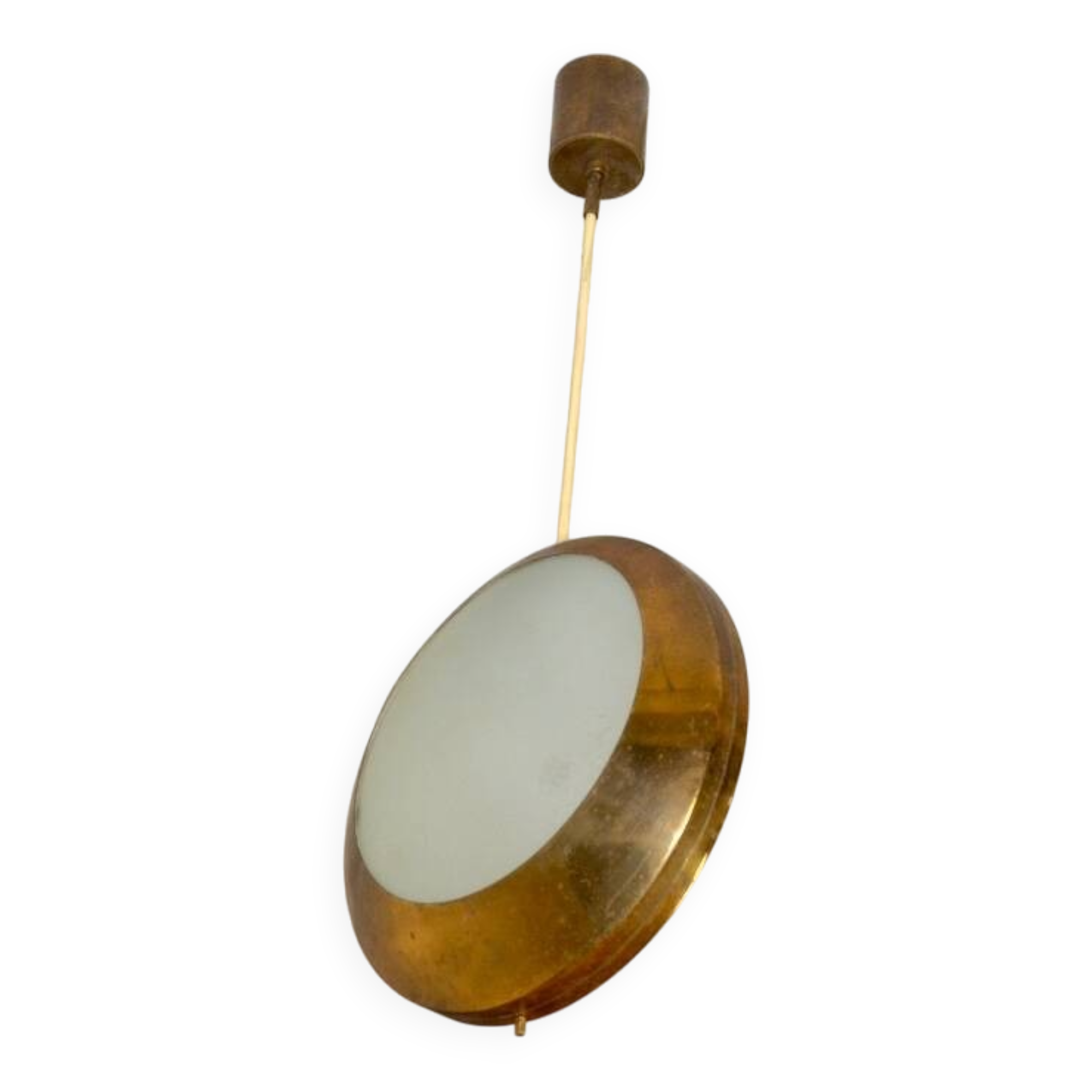 Stilnovo Pendant Lamp Model "1205" 1960s, Vintage 1960s Brass Chandelier