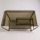 Vintage Space Age 1970s Coffee Table • Black Smoked Glass & Chrome • Magazine Rack