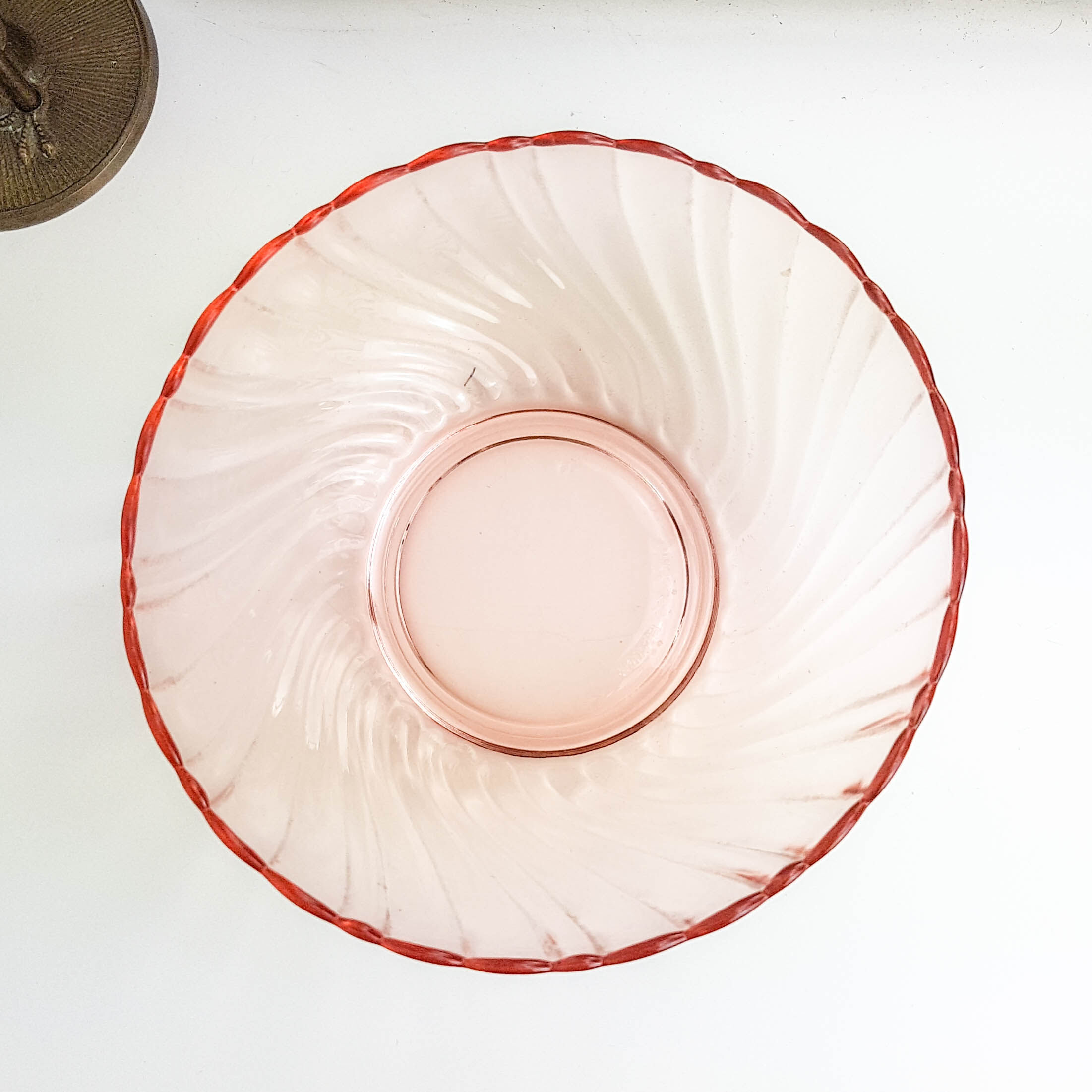 Pink depression glass bowl "Rosaline" Arcoroc de Luminarc