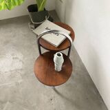 Bauhaus art deco console table in wood and chrome