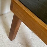 Coffee table in elm and slate by Maison Regain 1970