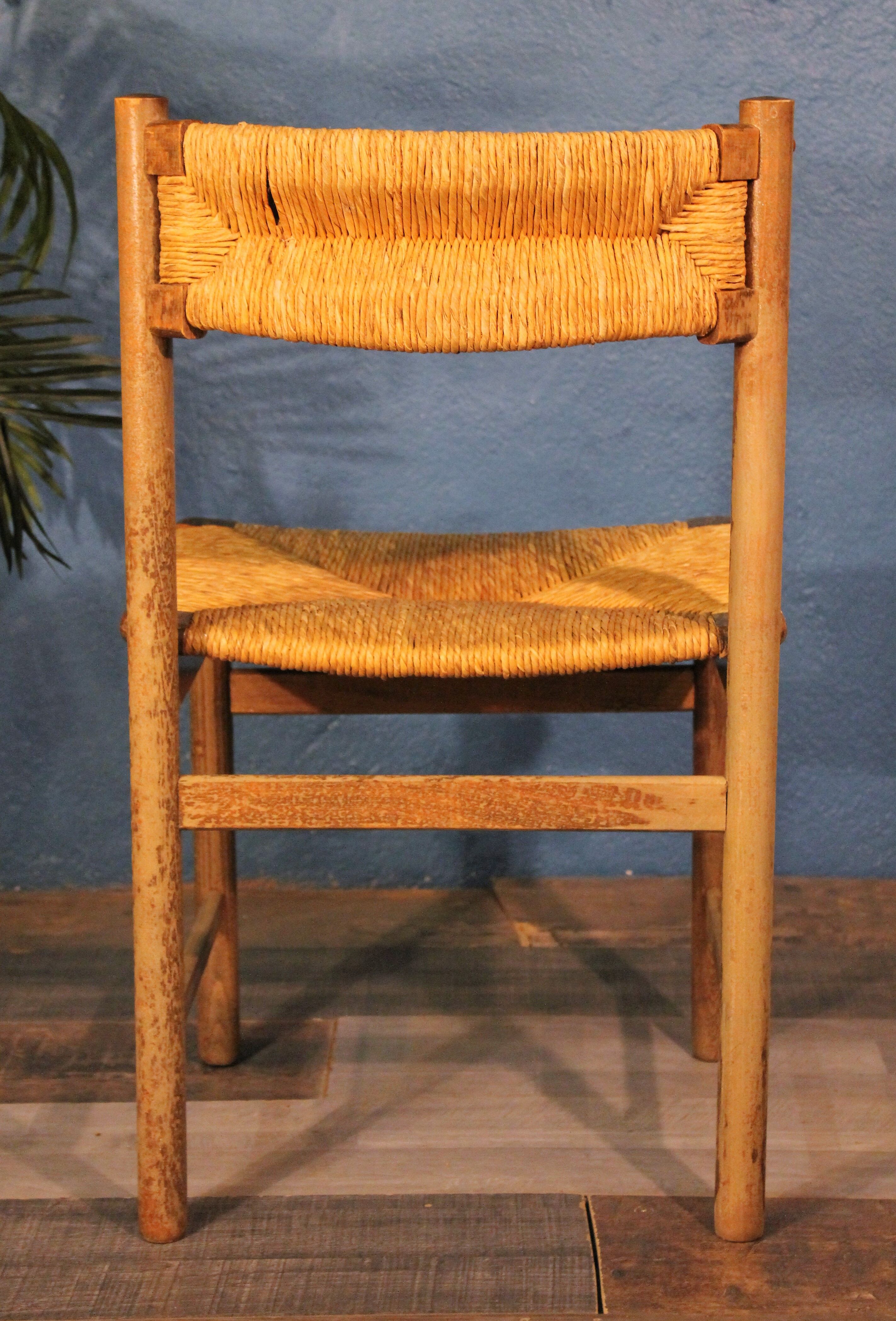 Wooden & straw chair 1960