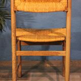 Wooden & straw chair 1960