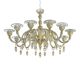 Contemporary Venetian Gold Murano Style Glass Chandelier With Leaves
