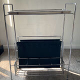 Vintage side table on wheels 60s