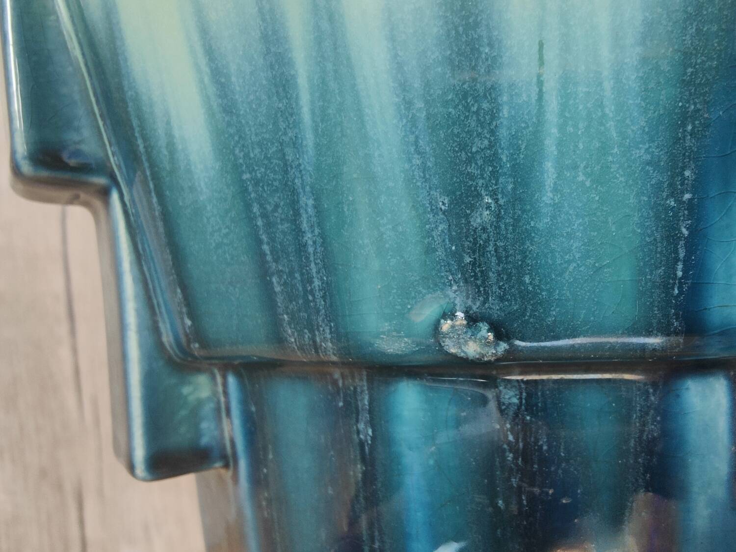 Iridescent Art Deco earthenware planter