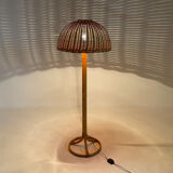 1980's Rattan Floor Lamp, Czechoslovakia