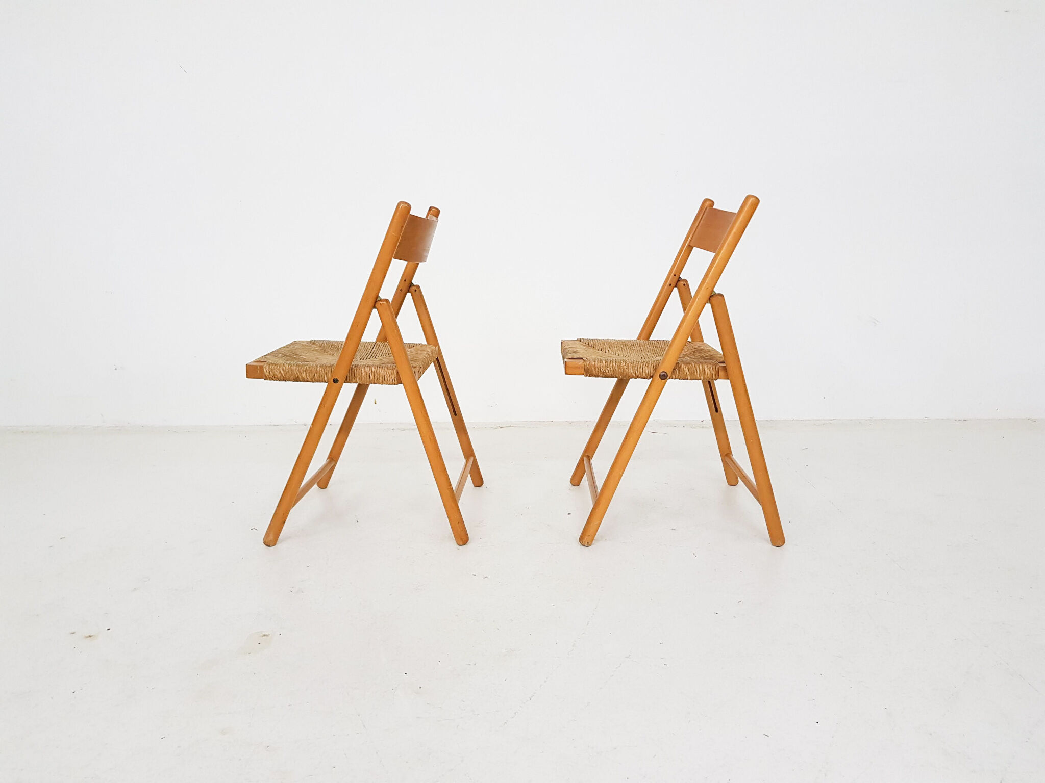 Ensemble de 2 chaises pliantes en hêtre