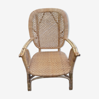 Vintage rattan and wicker chair