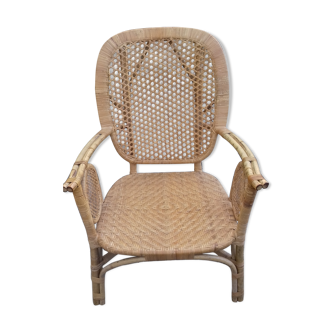 Vintage rattan and wicker chair