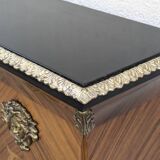 Vintage column in rosewood and bronze marquetry, mid-century