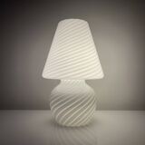 Murano mushroom lamp Italy vintage spiral decor glossy white