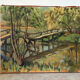 La Passerelle, huile sur toile signé