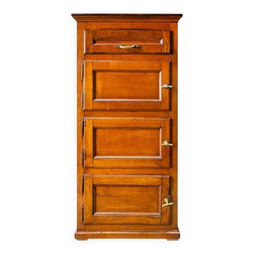 Antique icebox with brass details, Italy, late 19th century.