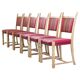 Lot of 6 Vintage Danish Brutalist Oak Dining Chairs, Henning Kjærnulf Style, 1960s
